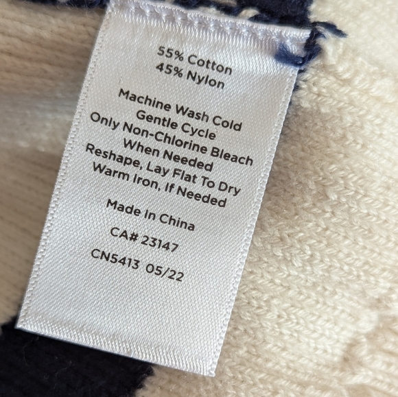 Talbots Balloon Breton Stripe Cardigan - Picture 7 of 7